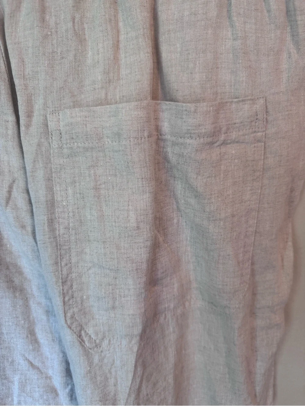 Banana Republic Light Beige Linen-Blend Drawstring Chinos